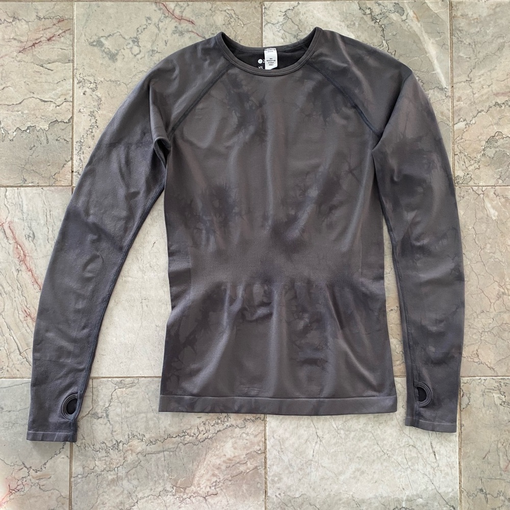 Zella Charcoal Long Sleeve Workout Exercise Thumbhole Top